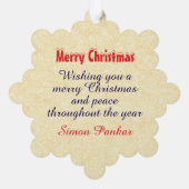 Gepersonaliseerde Winter Window Flowers Art Christ Ornament Kaart (Achterkant)