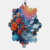 Gepersonaliseerde Winter Window Flowers Art Christ Ornament Kaart (Links)