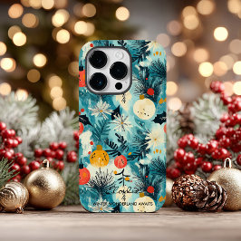 Gepersonaliseerde Winter Wonderland Botanical Case-Mate iPhone 14 Pro Hoesje