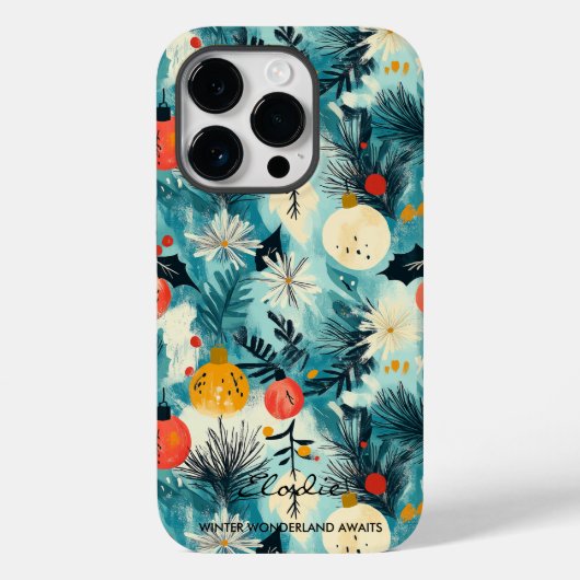 Gepersonaliseerde Winter Wonderland Botanical Case-Mate iPhone Case (Achterkant)