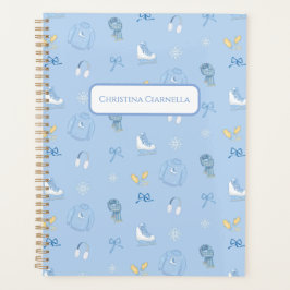 Gepersonaliseerde Winter Wonderland Figuur Schaats Planner