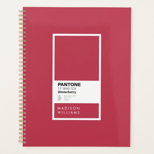 Gepersonaliseerde Winterberry Red Notitieboek | Cu (Voorkant)