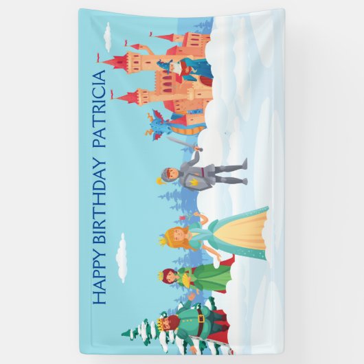 Gepersonaliseerde winterprinses Koninklijke Famili Spandoek (Verticaal)