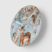 Gepersonaliseerde winterscène van de Deer Ronde Klok (Hoek)