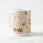 Gepersonaliseerde wintersneeuwvlok koffiemok (Voorkant links)