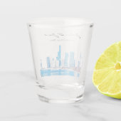 Gepersonaliseerde Wintery Chicago Skyline Shot Gla Glas (Achterkant)