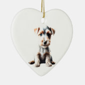 Gepersonaliseerde Wire Fox Terrier Puppy Keramisch Ornament (Rechts)