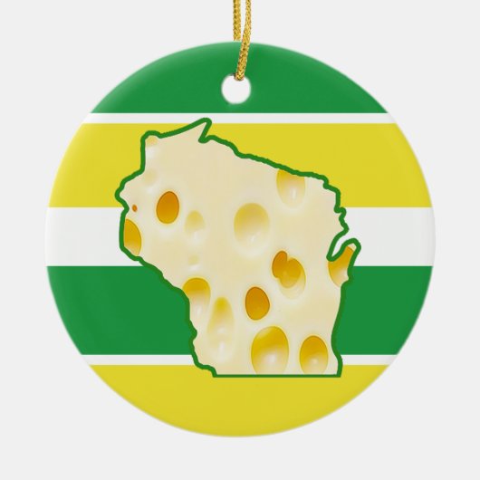Gepersonaliseerde Wisconsin Cheese Head Funny Chri Keramisch Ornament (Voorkant)