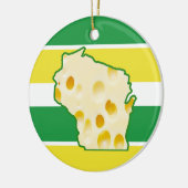 Gepersonaliseerde Wisconsin Cheese Head Funny Chri Keramisch Ornament (Links)