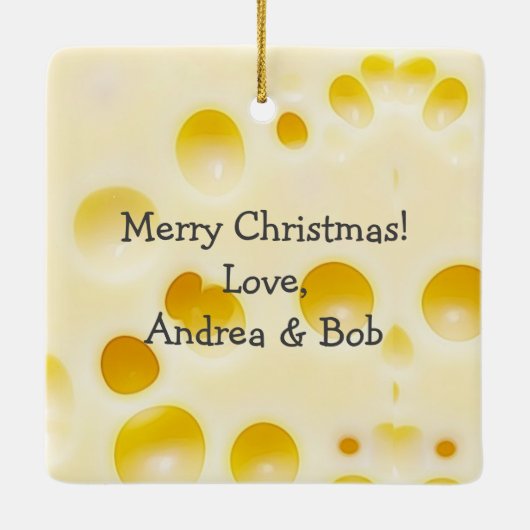 Gepersonaliseerde Wisconsin Koe en kaas kerst Keramisch Ornament (Achterkant)