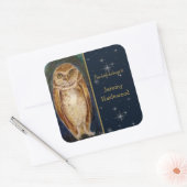 Gepersonaliseerde Wise Uil Elegant Bookplate Stick Vierkante Sticker (Envelop)