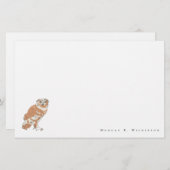 Gepersonaliseerde Wise Uil illustratie briefpapier (Voorkant / Achterkant)