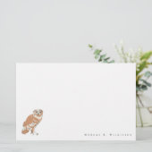 Gepersonaliseerde Wise Uil illustratie briefpapier (Staand voorkant)