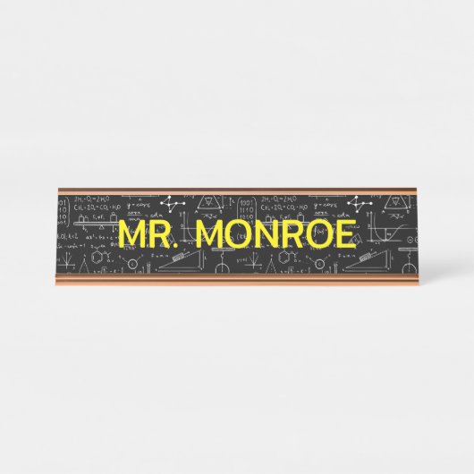 Gepersonaliseerde Wiskunde Leraar Naam Terug naar  Bureau Naambordje (Voorkant)