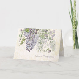 Gepersonaliseerde Wisteria Vine Floral Pastels Kaa Kaart