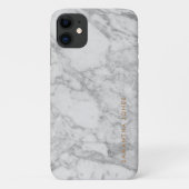 Gepersonaliseerde wit marmer goud modern elegant Case-Mate iPhone case (Achterkant)