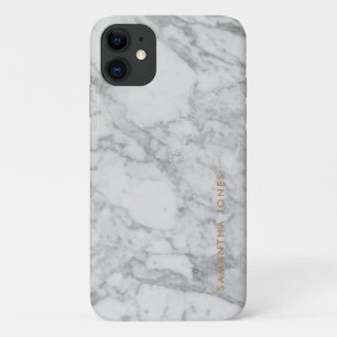 Gepersonaliseerde wit marmer goud modern elegant Case-Mate iPhone case