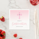 Gepersonaliseerde Wit Roze MEISJE Kruis BEVESTIGIN Servet (Insitu)