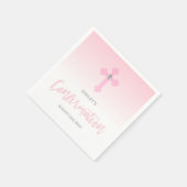 Gepersonaliseerde Wit Roze MEISJE Kruis BEVESTIGIN Servet (Hoek)