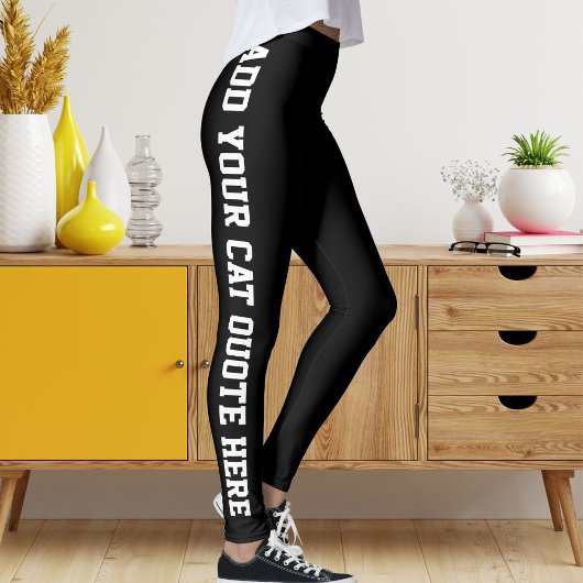 Gepersonaliseerde Wit Zwart Custom Made Pet Cat Qu Leggings