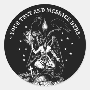 Gepersonaliseerde Witchcraft Baphomet Gothic Ronde Sticker
