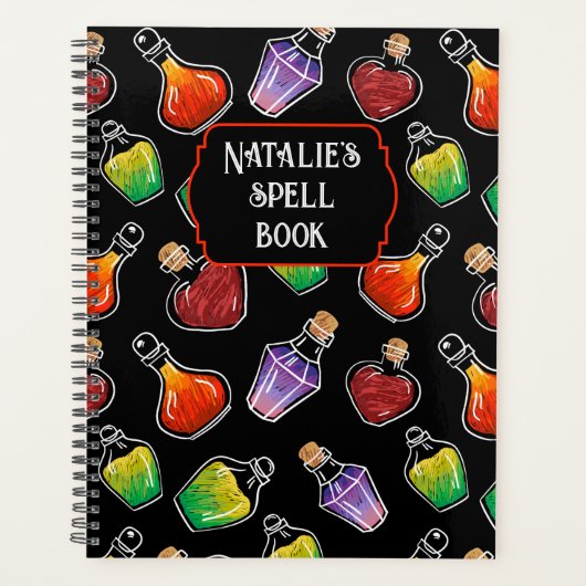 Gepersonaliseerde Witchy Spell Book Planner (Voorkant)