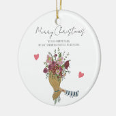 Gepersonaliseerde 'with Love'-bloemen voor beste v Keramisch Ornament (Links)