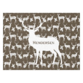 Gepersonaliseerde witte bijtende droger op bruine  tafelkleed (Voorkant (Horizontaal))