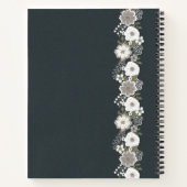 Gepersonaliseerde Witte Bloemen Notitieboek (Achterkant)