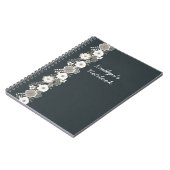 Gepersonaliseerde Witte Bloemen Notitieboek (Linkerzijde)