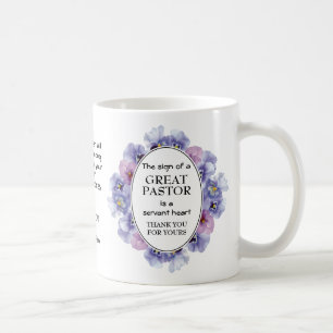 Gepersonaliseerde Witte Bloemen Pastor Waardering Koffiemok