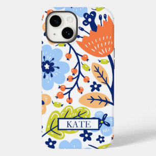 GEPERSONALISEERDE WITTE BLOEMEN SCANDI WILDE BLOEM Case-Mate iPhone 14 HOESJE