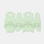 Gepersonaliseerde Witte Bloemen Wijnstok Hart Mint Bedankdoosjes (Uitgevouwen)