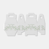 Gepersonaliseerde witte bloemenwijnstok hart grijs bedankdoosjes (Uitgevouwen)