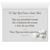 Gepersonaliseerde witte bloesem Kaart bruiloft Kaa (Binenzijde Horizontaal (Onderkant))