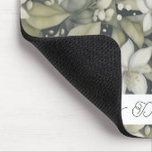 Gepersonaliseerde witte bloesems met botanische sa muismat (Hoek)