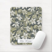 Gepersonaliseerde witte bloesems met botanische sa muismat (Met muis)