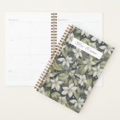 Gepersonaliseerde witte bloesems op Sage Calender Planner (Display)