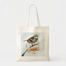 Gepersonaliseerde witte bonte mus tote bag