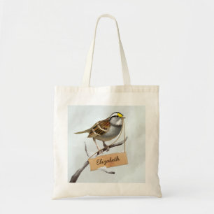 Gepersonaliseerde witte bonte mus tote bag