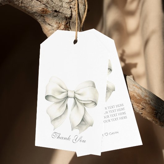 Gepersonaliseerde witte boog Vrijgezellenfeest Cadeaulabel