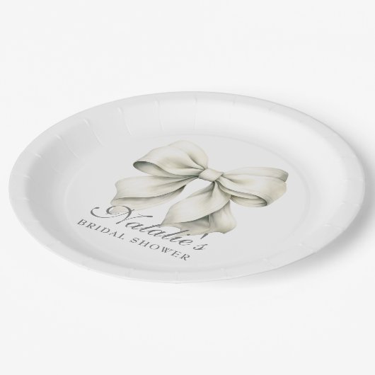 Gepersonaliseerde witte boog Vrijgezellenfeest Fan Papieren Bordje (Gekanteld)