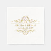 Gepersonaliseerde witte bruiloft elegante moderne servet (Voorkant)