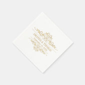 Gepersonaliseerde witte bruiloft elegante moderne servet (Hoek)