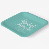 Gepersonaliseerde witte bruiloft Vrijgezellenfeest Papieren Bordje (Gebogen)