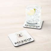 Gepersonaliseerde Witte Bulldog Bier Onderzetter (Rechterzijde)
