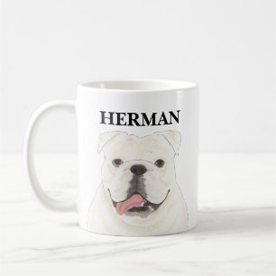 Gepersonaliseerde Witte Bulldog Koffiemok
