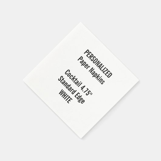 Gepersonaliseerde witte cocktail papieren servette servet (Hoek)