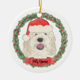 Gepersonaliseerde Witte Crème Doodle Kerstmis Keramisch Ornament
