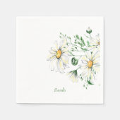 Gepersonaliseerde Witte Daisies Douche Cocktail II Servet (Voorkant)